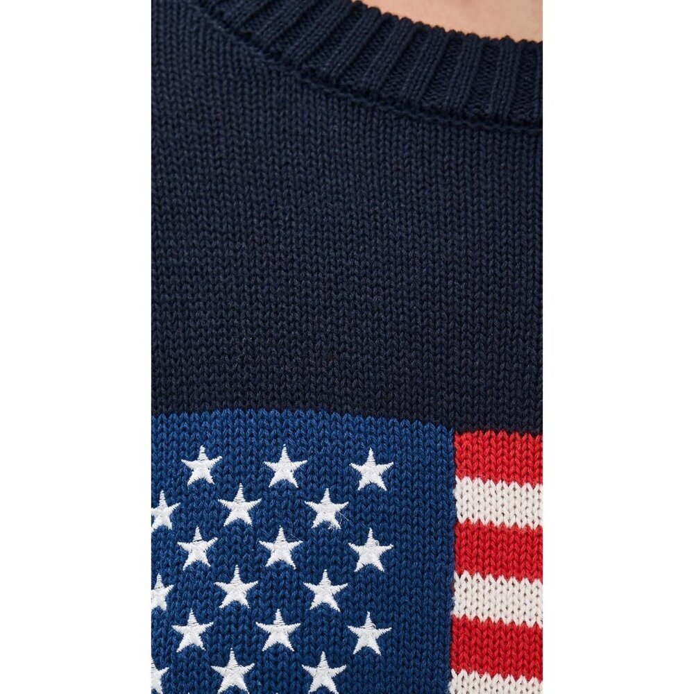 Cotton Crewneck Sweater Unisex Medium American Flag Graphic Casual - Picture 6 of 6